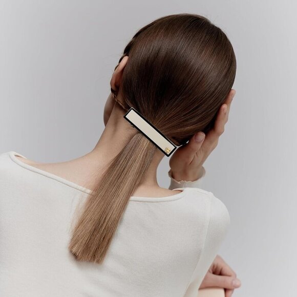 Hair Barrettes Acetate Resin Black White Classic Anti-Slip for Women main image 3